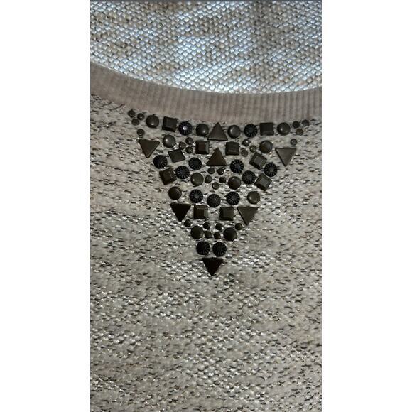 Lucky Lotus By Lucky Brand NWT Women Cream w/ gold Studded Knit Pullover XL - Picture 5 of 7